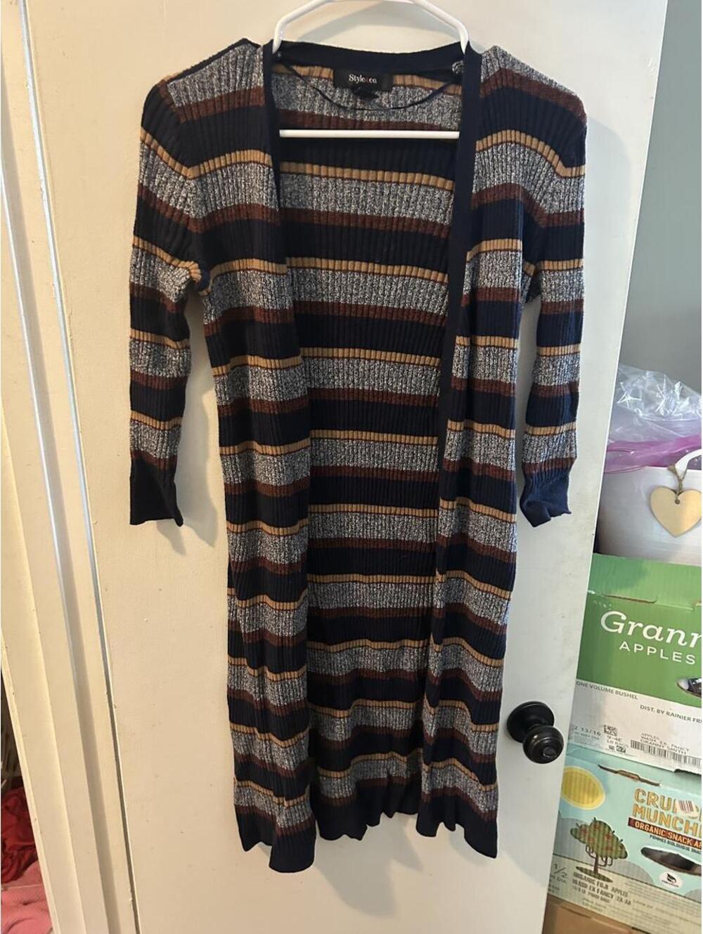Style & Co. horizontal striped cotton & polyester cardigan size XS